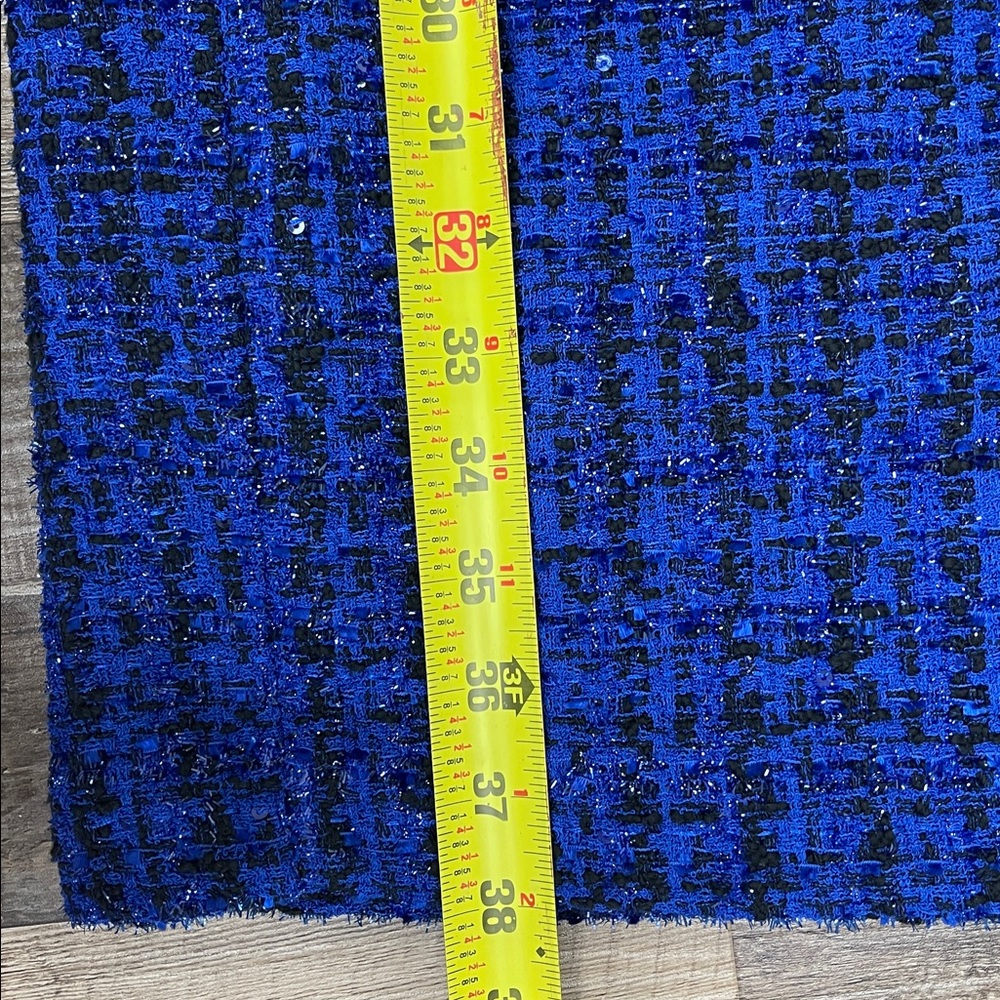 Kay Unger Blue Tweed Sleeveless Dress w/Ribbon l Ladies Size 8-SATURDAY SALE! - Picture 8 of 9